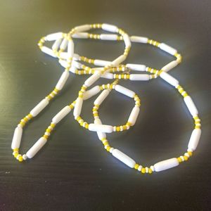 vintage glass beaded long necklace